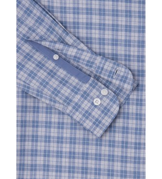 Hackett London Melanžirana karirasta srajca iz poplina modre barve