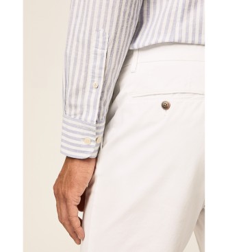 Hackett London Camisa Melange Stripe Blanco, Azul