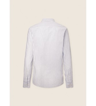 Hackett London Camisa Melange Stripe Blanco, Azul