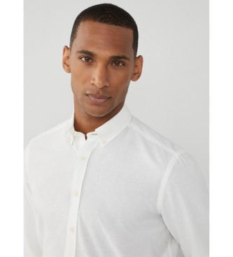 Hackett London Camisa Melange Texture Blanco