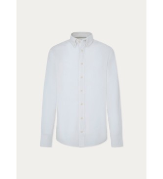 Hackett London Melange tekstur-skjorte hvid