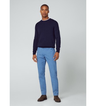 Hackett London Maglione in misto lana merino blu scuro