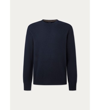 Hackett London Granatowy sweter Merino Cash Mix