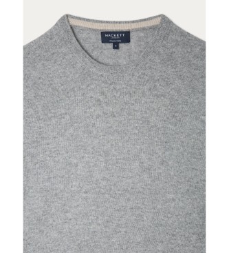 Hackett London Pull Merino Cash Mix gris