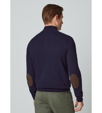 Hackett London Merino Cash Mix Hzip marinbl trja