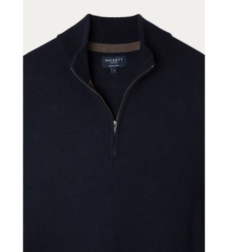 Hackett London Merino Cash Mix Hzip marinbl trja