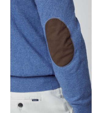 Hackett London Camisola azul Merino Cash Mix V