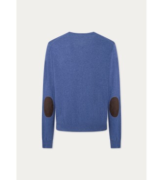 Hackett London Camisola azul Merino Cash Mix V