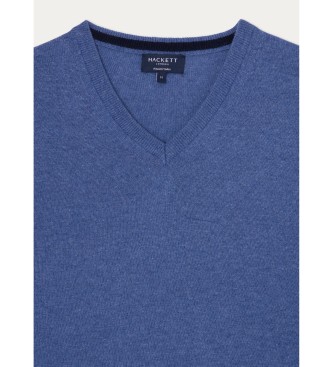 Hackett London Camisola azul Merino Cash Mix V