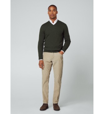 Hackett London Merino Cash Mix V-trje grn