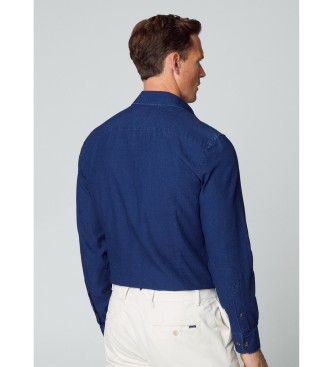 Hackett London Camicia di jeans blu navy