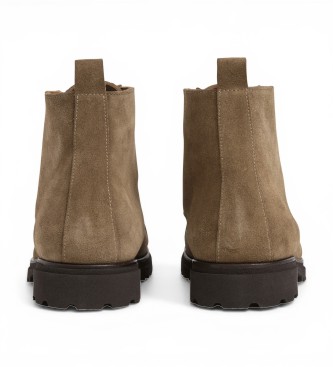 Hackett London Hudson taupefarbene Lederstiefeletten