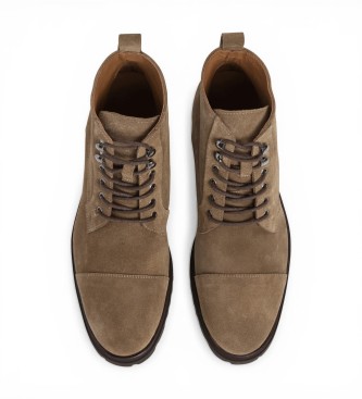 Hackett London Hudson taupefarbene Lederstiefeletten
