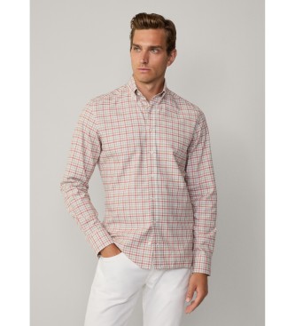 Hackett London Camisa Mouline Check rojo