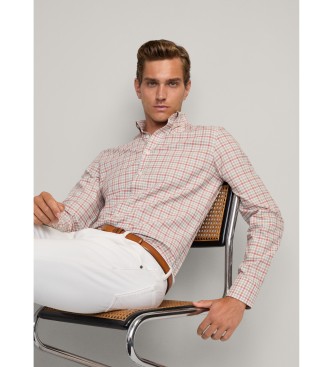 Hackett London Camisa Mouline Check rojo