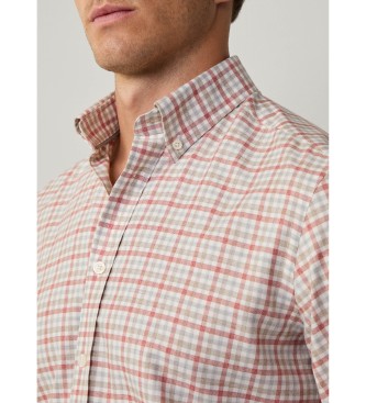 Hackett London Camisa Mouline Check rojo