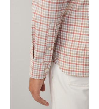 Hackett London Camisa Mouline Check rojo