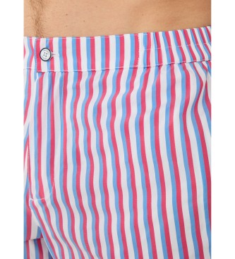 Hackett London Pink striped swimming costume