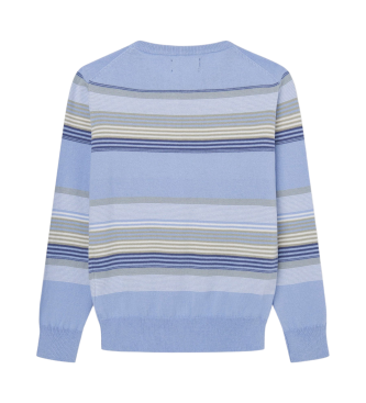 Hackett London Multi Stripe trui blauw