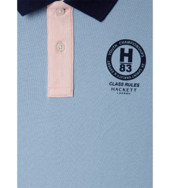 Hackett London Niebieska koszulka polo o klasycznym kroju