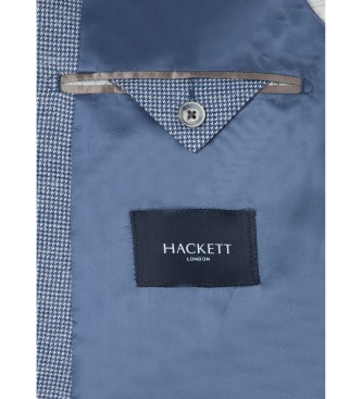 Hackett London Navy Ptooth Strickblazer blau