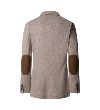 Hackett London Blazer in a blend of wool and other beige fibres