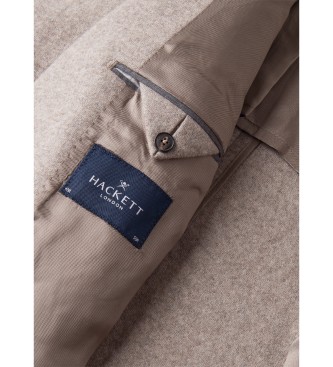 Hackett London Blazer in a blend of wool and other beige fibres