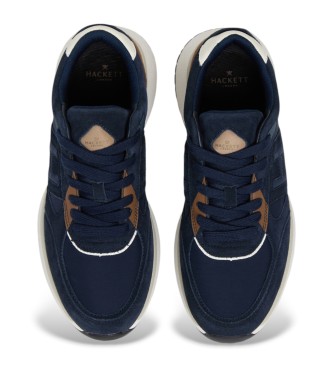 Hackett London Sapatilhas de couro Otto Run navy
