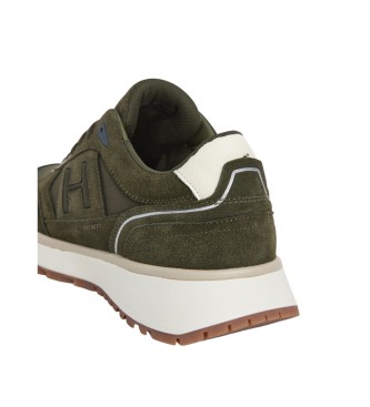 Hackett London Sneakers in pelle verde Otto Run