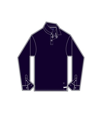 Hackett London Oxford Pique Polo LS modra