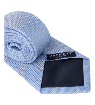 Hackett London Cravatta Oxford in seta blu tinta unita