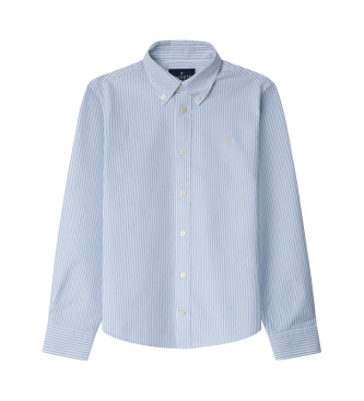 Hackett London Camisa de riscas Oxford azul