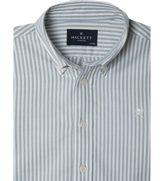 Hackett London Camisa de riscas Oxford verde