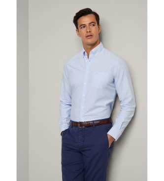 Hackett London Chemise oxford de coupe ajuste bleue