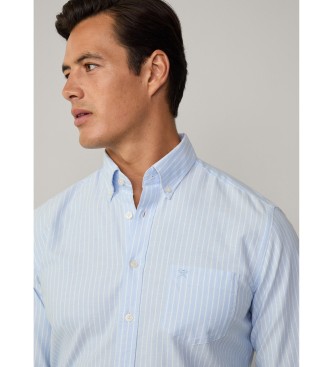 Hackett London Getailleerde oxford overhemd blauw