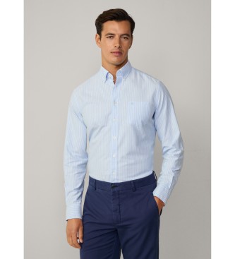 Hackett London Getailleerde oxford overhemd blauw