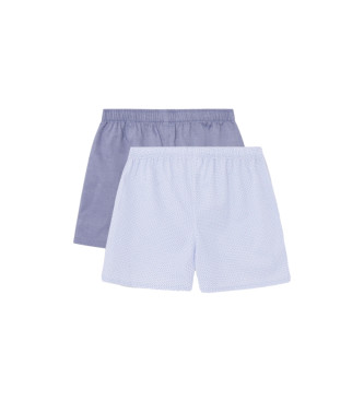Hackett London Pack of two blue Romb boxers