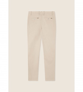 Hackett London Beige Chino-byxa med textur och smal passform beige