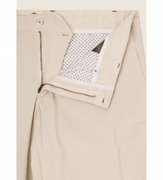 Hackett London Beige Chino-byxa med textur och smal passform beige