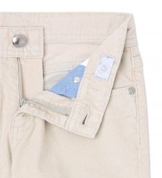 Hackett London Pantalon en velours ctel 5 poches beige