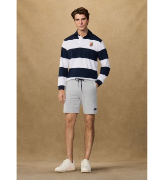 Hackett London Grey logo fleece shorts