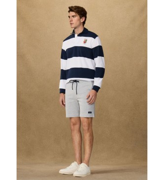 Hackett London Grey logo fleece shorts