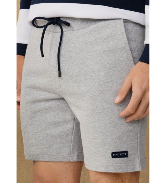 Hackett London Grey logo fleece shorts