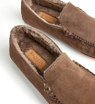 Hackett London Kiowa bruin leren pantoffels