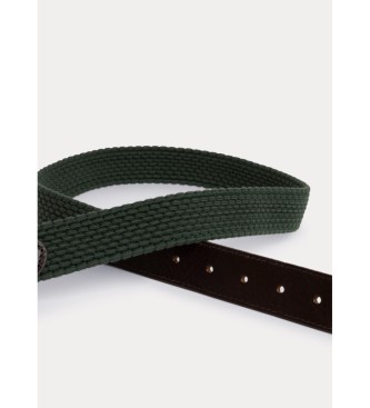 HACKETT Parachute green leather belt