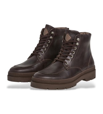 Hackett London Patrick City Leather Ankle Boots castanho