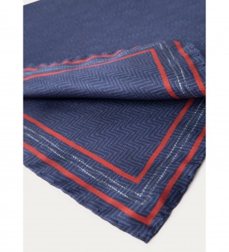 Hackett London Sciarpa Herr Track Hank blu scuro