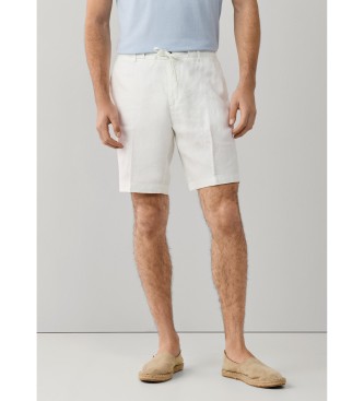 Hackett London White linen Bermuda shorts
