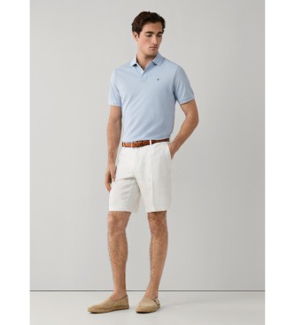Hackett London White linen Bermuda shorts