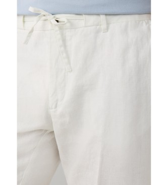 Hackett London White linen Bermuda shorts